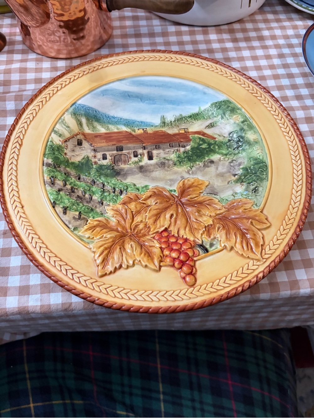 Fitz and Floyd Yellow Glazed Decorative Plate